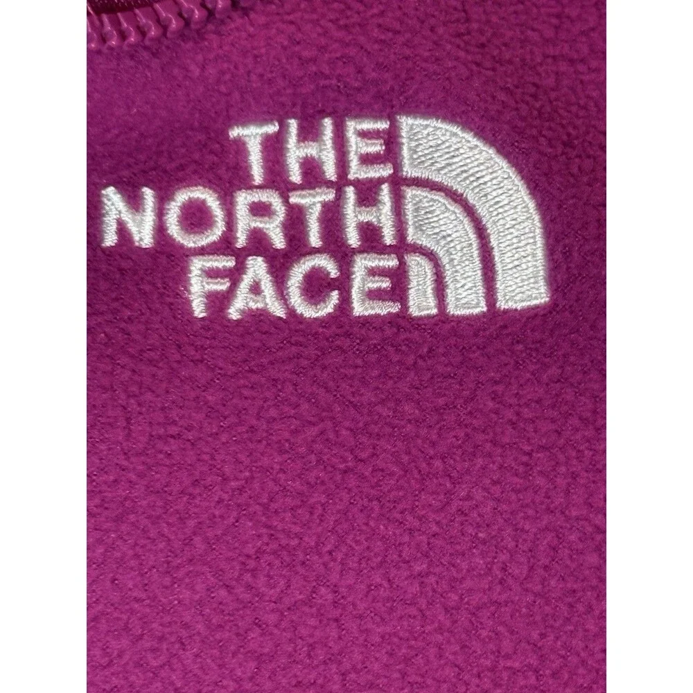 The North Face Girls TKA 100 Glacier Full Zip Fleece Jacket Fuchsia Purple Med